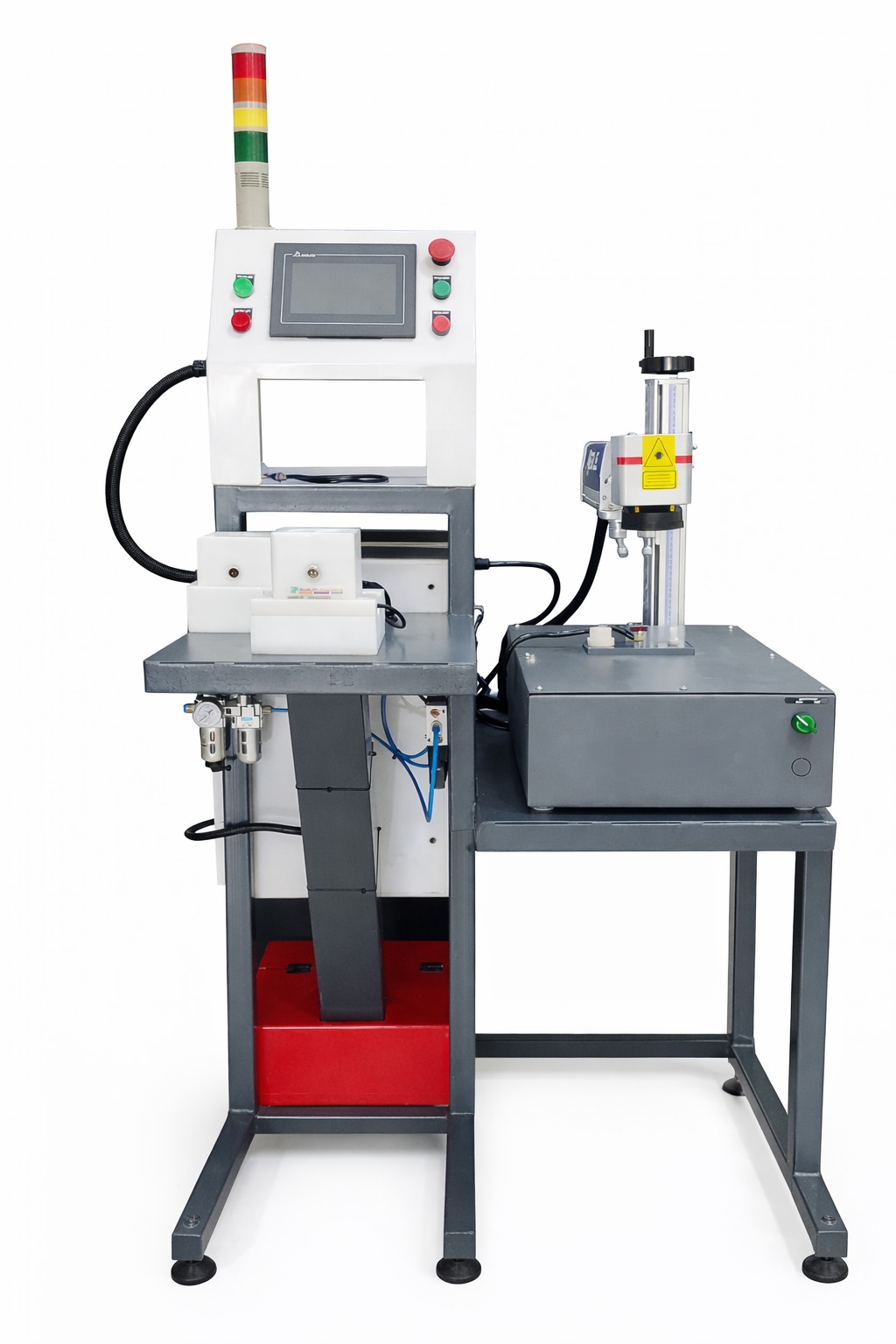 Compact station with laser marker